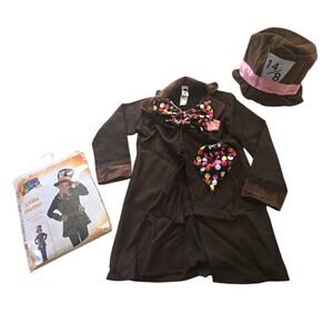 Mad Hatter Costume Kid XL Alice Wonderland Outfit Halloween Character Cosplay